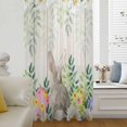 thumbnail image 5 of Easter Bunnies Sheer Curtains 63 Inches Long, Spring Eucalyptus Easter Eggs Gray Wooden Light Filering Curtains, Breathable Simi Curtain Privacy Drapes for Living Room Bedroom Window Treatment, 5 of 9