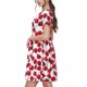 thumbnail image 2 of Balery Tulips Flowers Vestidos sueltos de manga corta para mujer, vestidos de verano 2025, vestidos casuales de corte A con vuelo., 2 of 6