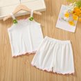 thumbnail image 2 of snilers Girls 2 Piece Outfits Summer Cute Sleeveless Cami Tank Tops and Shorts Vacation Beach Summer Clothing Sets Trendy Activewear Size 1-5 Years, 2 of 3