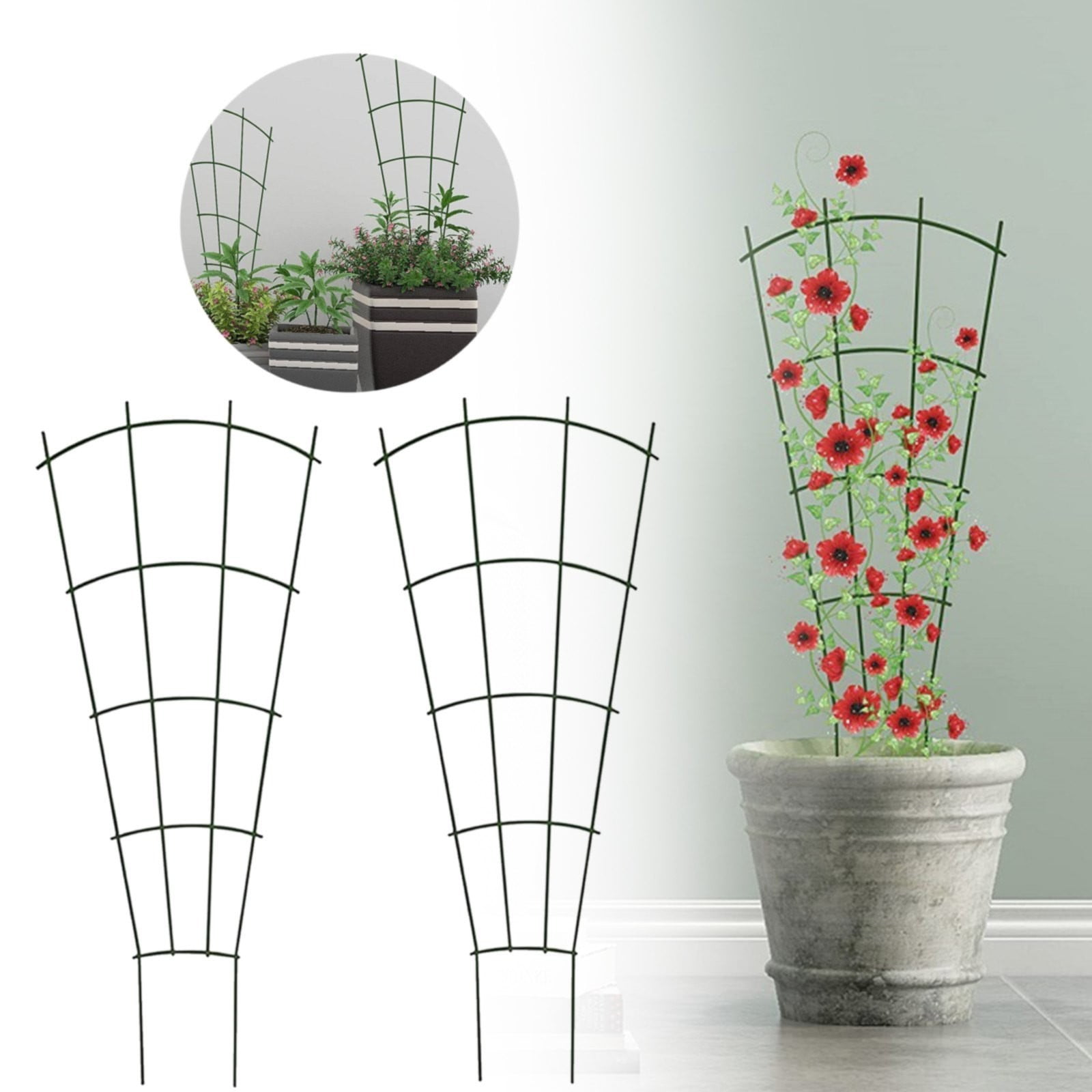 kjfeif 15.74 Inch Plant Support Stakes, 40cm Garden Trellis for Climbing Plants, Flexible Indoor and Outdoor Use for Tomatoes, Vines, and Potted Vegetables