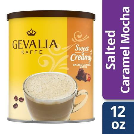 Gevalia Instant Salted Caramel Mocha Sweet & Creamy Coffee Drink, Caffeinated, 12 oz