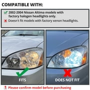 Spec-D Tuning Jdm Black Clear Headlights W/ Amber Reflector Compatible with 2002-2004 Nissan Altima L+R Pair Head Light Lamp Assembly