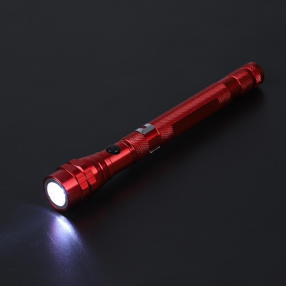 Snap On LED Flashlight Red Aluminum Housing Uses 2x AA Cells 