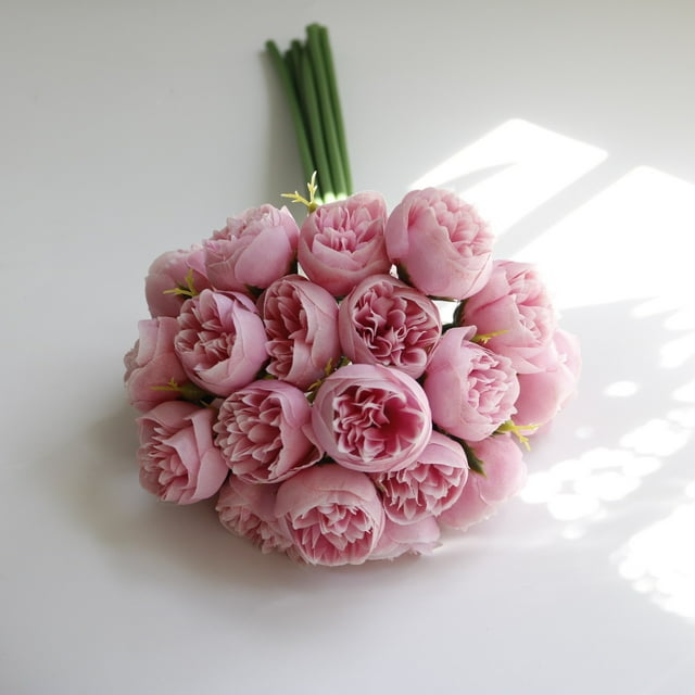 LSLJS Décorations Fleurs Artificielles de Printemps Bouquet de Roses de Thé Plantes de Simulation Décoration de Mariage Extérieur