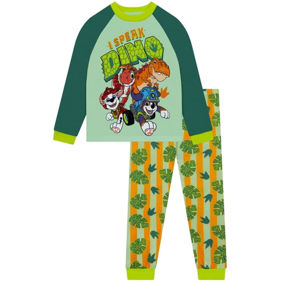 PAW Patrol: The Dino Movie Boys Long Pajamas Green Size 2T-8