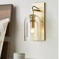thumbnail image 3 of Better Homes & Gardens 13" Classic Golden Wall Sconce Light, With Double Wall Clear Glass Shade, 3 of 10