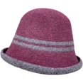 thumbnail image 2 of CoCopeaunts Women's Bucket Hat Double Stripe Wool Fisherman Hat Fashion Versatile Outdoor Fashion Roll-up Brim Warm Winter Hat, 2 of 8