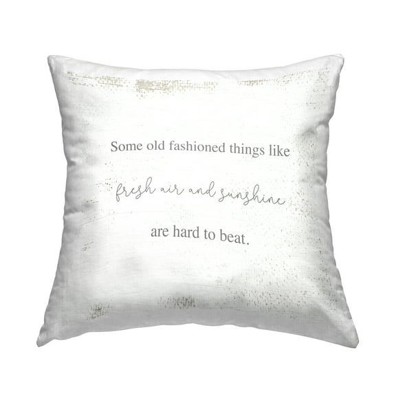 Stupell Industries Fresh Air & Sunshine Casual Weathered Phrase Design by Daphne Polselli Throw Pillow
