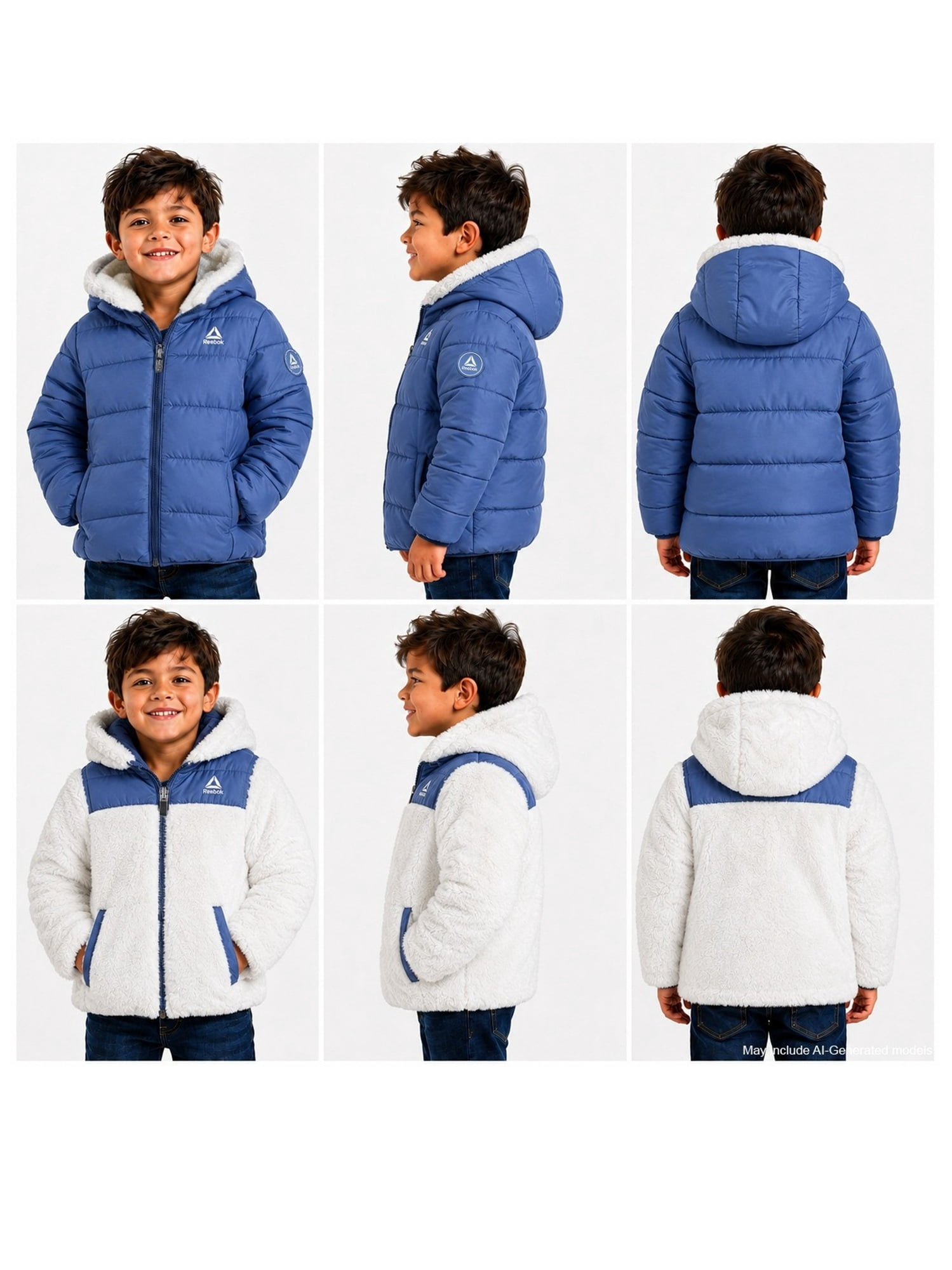 Reebok Toddler Reversible Puffer Coat, Sizes 12M-5T