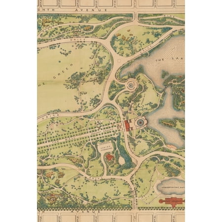 Rego Park To Manhattan Poetose Notebooks: 1873 Map of Central Park in Manhattan, New York City: A Poetose Notebook / Journal / Diary (100 pages/50 sheets) (Paperback) ()
