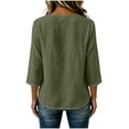 thumbnail image 5 of cocolona Womens Summer Tops 3/4 Sleeve Crew Neck Shirts Dressy Casual Loose Pullover Blouses, 5 of 5