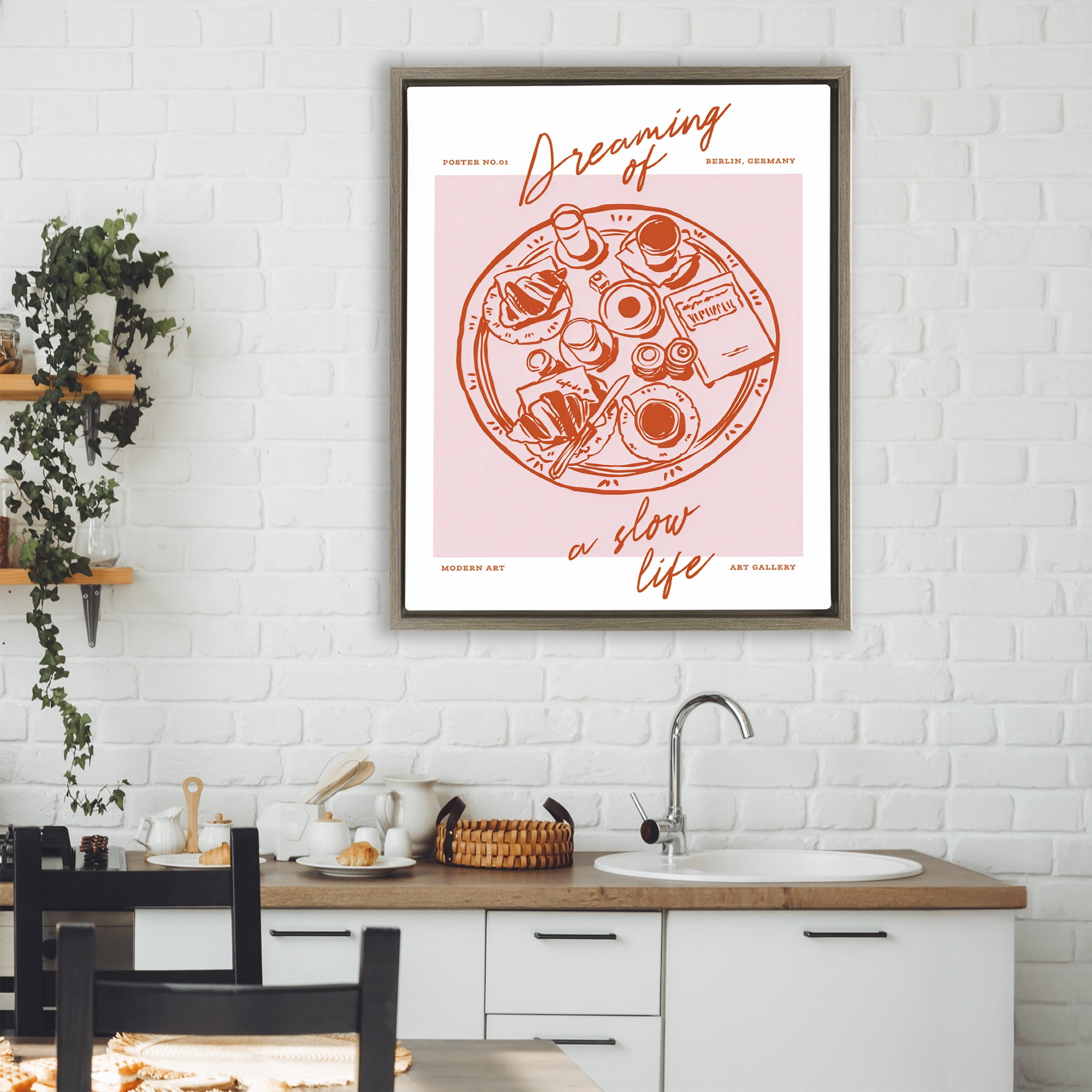 Stupell Industries Dreaming Of A Slow Life Brown Framed Floater Canvas Wall Art, design by The Prints Vibe