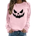 thumbnail image 6 of WEIWEN Halloween Sweatshirt for Women 2026 Funny Pumpkin Face Printed Crewneck Long Sleeve Tops Women's Clothing Dressy Casual Fall Outfits for Women Sweaters Pink, XL, 6 of 6
