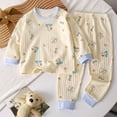 thumbnail image 2 of NIEWTR Baby Kids Winter Set 2PCs Long Sleeve Crewneck Tee + Elastic Pants Breathable Pajamas Gift Set for 0 3 6 9 12 18 Months Toddler Outfit Set(A-Light Blue,11-12 Years), 2 of 5