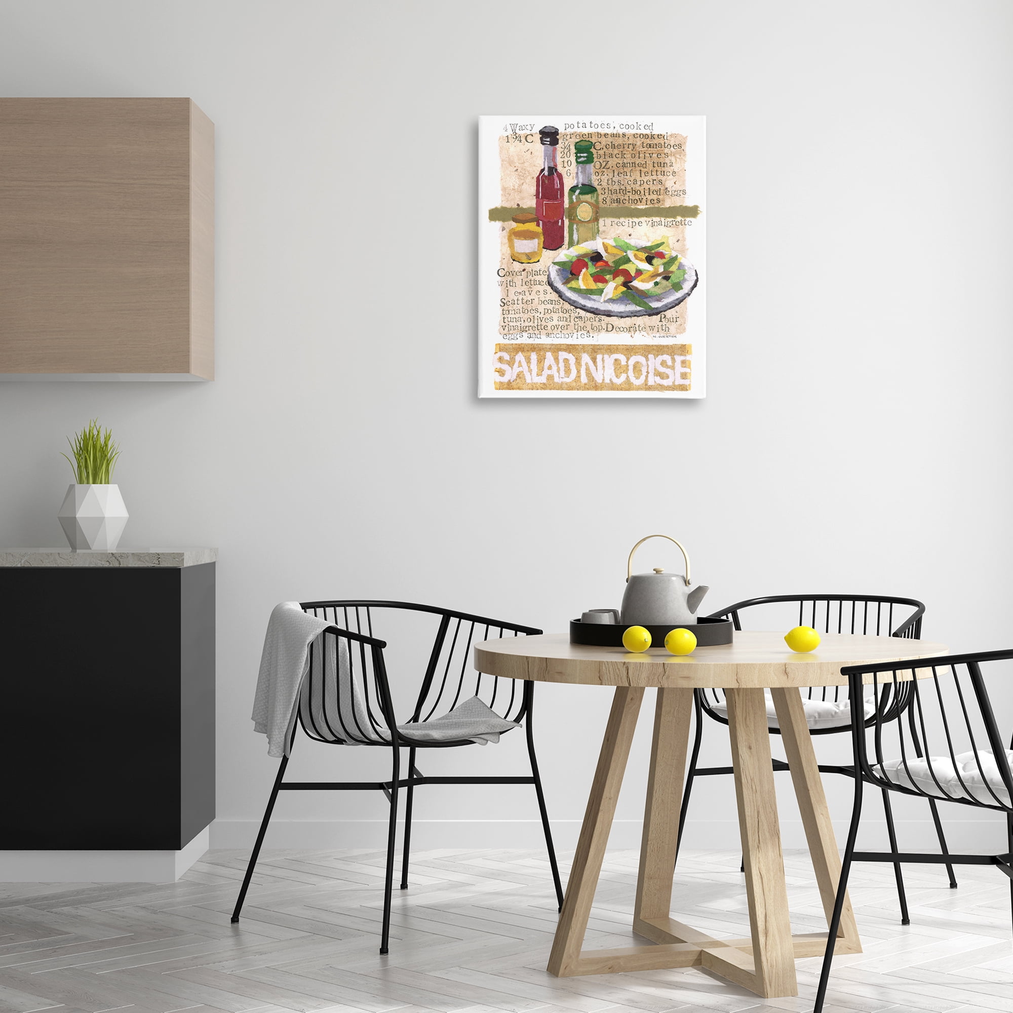 Stupell Industries Salad Nicoise Recipe Food & Beverage Painting Gallery Wrapped Canvas Art Print Wall Art, 24 x 30