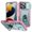 Green+Pink, variant on Allytechgroup Case For iPhone 16 Pro with Slide Camera Cover, [Include 1x Screen Protector] 360° Rotated Kickstand Military Grade Shockproof Protective Cover For iPhone 16 Pro, Red