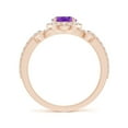 thumbnail image 2 of ANGARA Natural 1.15 Ct. Amethyst with Diamond Classic Ring in 14K Rose Gold for Women (Ring Size: 3.5), 2 of 9
