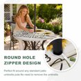 thumbnail image 4 of Round Outdoor Tablecloth with Umbrella Hole and Zipper, Sunflowers Tablecloth with Elastic Waterproof, Modern Bee You Are My Sunshine Wooden Grain Patio Table Covers for 45" - 54" Picnic Pool Tables, 4 of 9