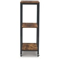 thumbnail image 3 of Benjara BM327786 Serving Bar Cart - 2 Storage Shelves - Black & Brown Metal - 24 in., 3 of 5
