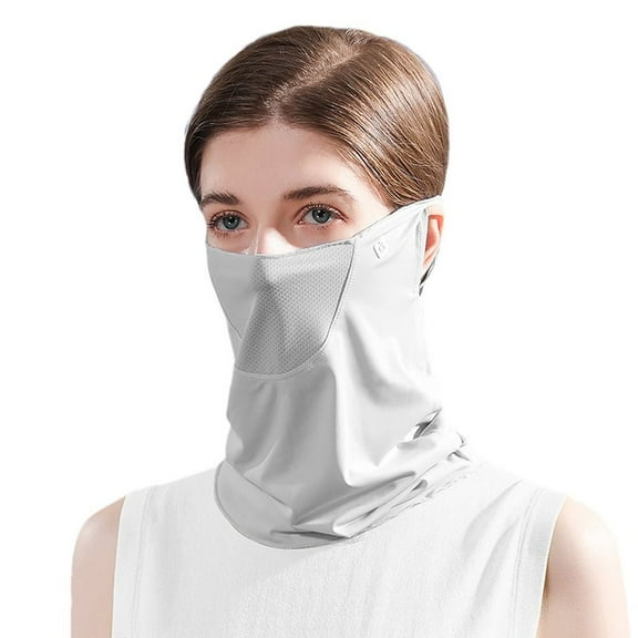1pcs Windproof Summer Bicycle Headwear Anti-UV Cycling Balaclava Neck Protection Ice Silk Sunscreen Mask Head Face Neck Gaiter Headband Scarf Face Cover Scarf GREY1