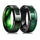 thumbnail image 2 of Anillos de dragón celta de boda de tungsteno negro de moda para hombres con incrustaciones de circón verde Punk hombres de acero inoxidable anillo de fibra de carbono verde Tan Jianjun unisex, 2 of 2