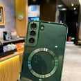 thumbnail image 4 of for Samsung Galaxy S22 Plus Case Magnetic Clear with Camera Lens Protector Full Protection MagSafe Electroplated Silicone Slim Fit Shockproof Protective Case Cover 6.6 Inch - Green, 4 of 11