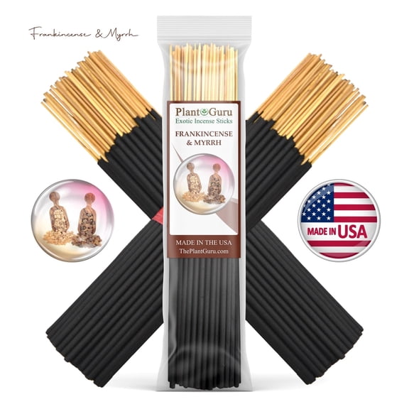 Frankincense and Myrrh Incense Sticks 7" Bulk - 1 Bundle 85 to 100 Sticks - Smooth and Clean Long Burn Time, 30 to 45 Minutes.