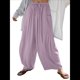 thumbnail image 3 of Pantalones Palazzo Harem Informales Holgados con Cordón para Mujer, para Verano, Playa, Viajes, Vacaciones, con Bolsillos. Púrpura Lavanda S, 3 of 6