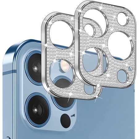 2 Pack Diamond Crystal Camera Lens Protector Compatible for iPhone 13 Pro(6.1\\