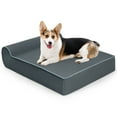 thumbnail image 1 of Gymax Memory Foam Orthopedic Dog Bed for Large Dogs w/ Headrest & Washable Cover Grey, 1 of 10