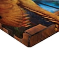 thumbnail image 2 of Ambesonne Dinosaur Fitted Sheet, Dino Breaks Brick Wall, King Size, Orange Blue, 2 of 3