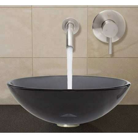Round Vessel Sink And Wall Mount Faucet Set Round Vessel Sink And Wall Mount Faucet Set