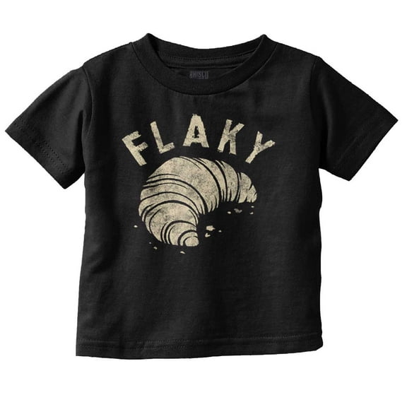 Funny Flaky Croissant Food Joke Toddler Boy Girl T Shirt Infant Toddler Brisco Brands 6M