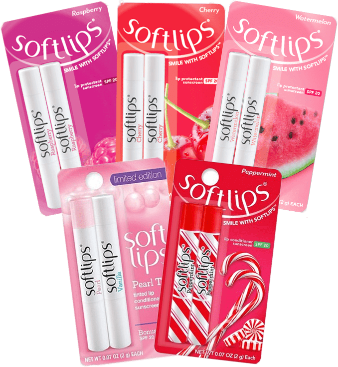 Softlips Lip Protectant 6 Flavor Variety Pack with Sunscreen (10 Sticks