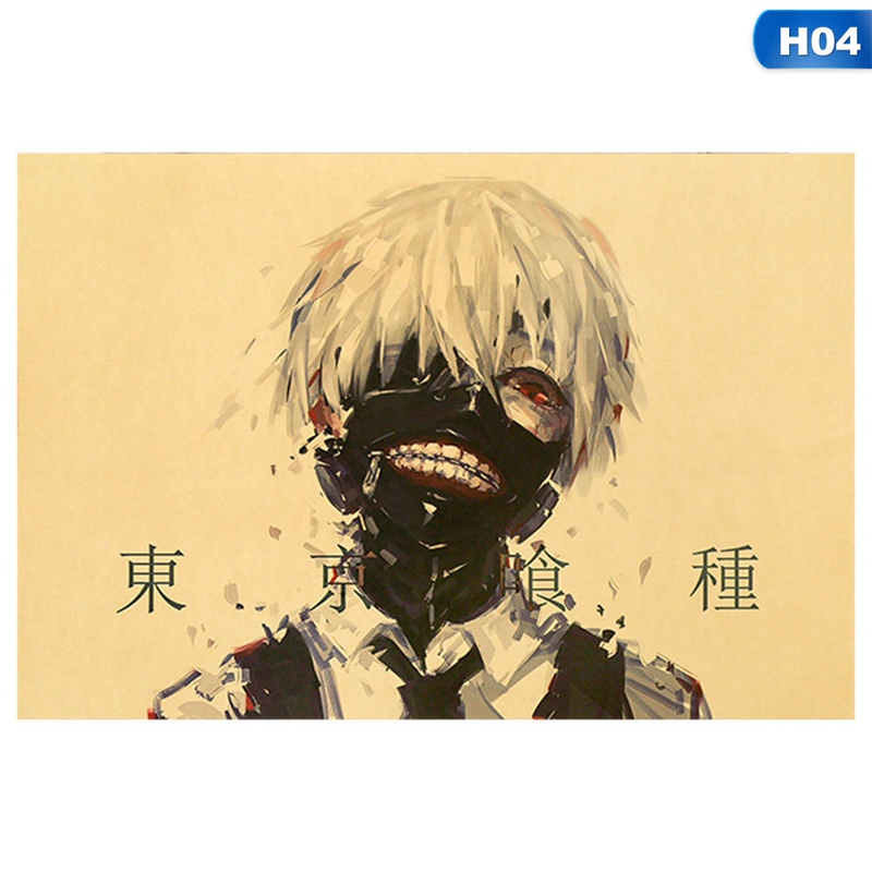 shiyao classic animation tokyo ghoul poster vintage retro kraft paper dorm room wall sticker 50 5x35cm home decor painting walmart com