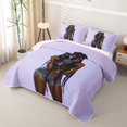 thumbnail image 3 of spefrowx Modern Braided Vinyl Girl Twin Quilt Set for Girls Boys, Lavender Music Lover Twin Coverlet Set, 2 Pieces, 3 of 7