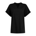 thumbnail image 4 of Tshirts Women Trendy Women's Summer Tops V Neck Short Sleeve Shirts Loose Flowing Tunics, 4 of 9