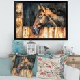 thumbnail image 3 of Designart 'Close Up Of The Head of A Horse In Stable' Farmhouse Framed Art Print, 3 of 4