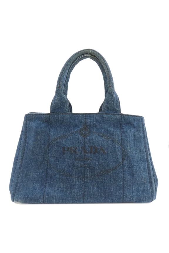 Pre-Owned Prada Canapa Tote Bag Denim Women's PRADA