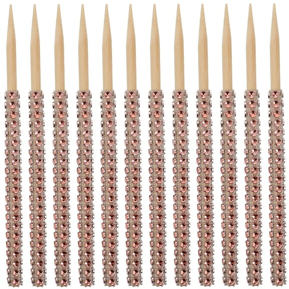 Tineasur 32Pcs Rose Gold Cake Lollipop Sticks for Candy Fruit Decoration