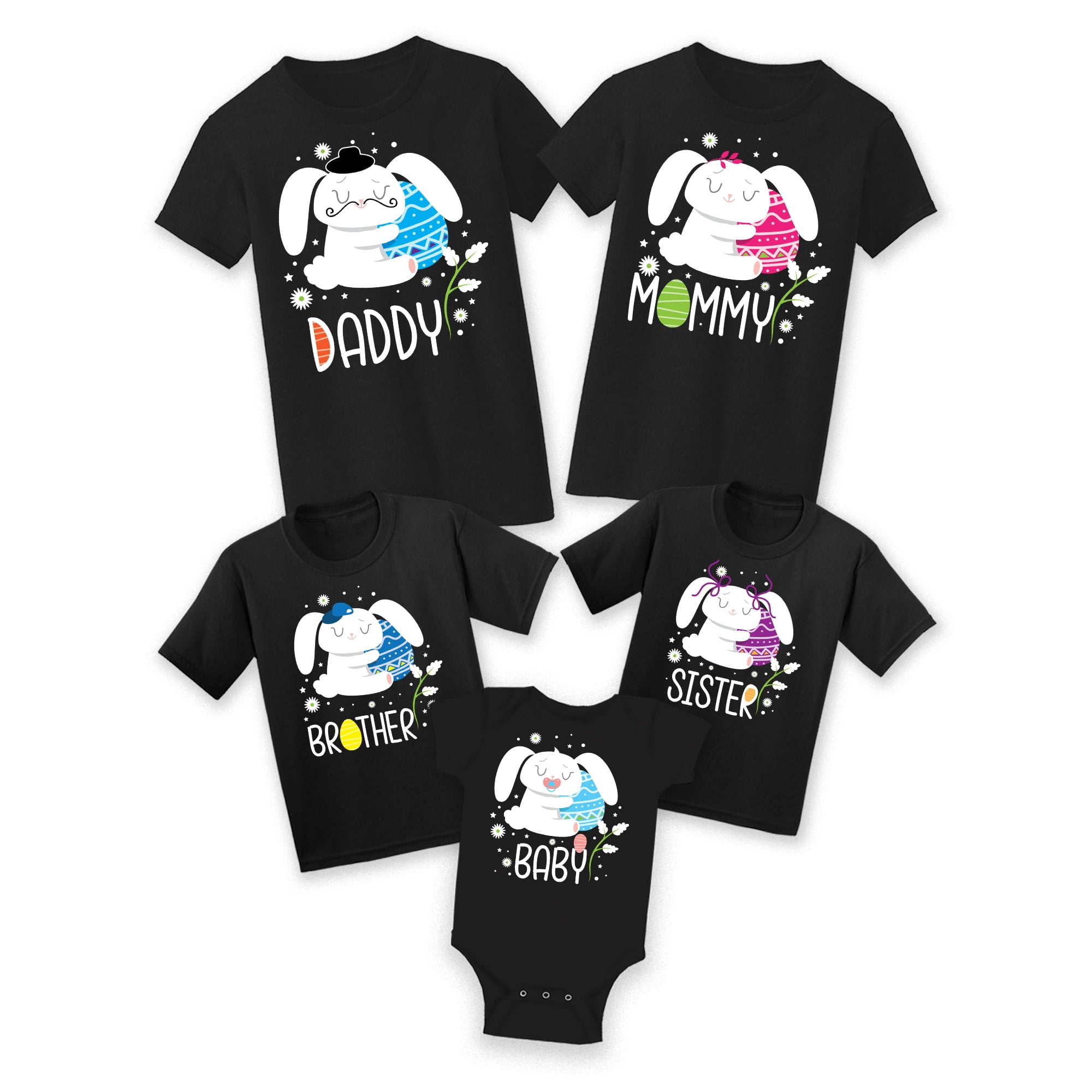 Easter Shirts for Family Easter Rabbit Christian Tshirt Matching Kid Toddler Baby Mommy Daddy Sister Brother