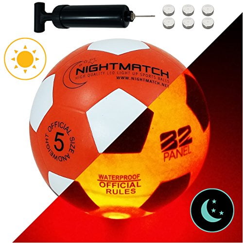 Flaming Red Edition NIGHTMATCH Light Up Football INCL BALL PUMP and SPARE 