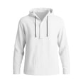 thumbnail image 4 of Men's 2 Piece Outfits Textured Button Long Sleeve Shirt Drawstring Waist Loose Pants Set Tracksuits Vacation Outfit White XXXL, 4 of 6