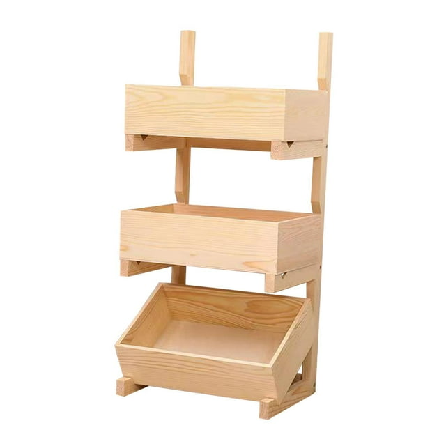 Estante de suelo para balcón, decoración, dispensador de latas multiusos resistente al desgaste, práctico. Color de la madera