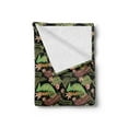 thumbnail image 2 of Tropical Soft Flannel Fleece Throw Blanket, Chameleon Lizard and Wildflowers in an Exotic Scene Reptile, Cozy Plush for Indoor and Outdoor Use, 70" x 90", Charcoal Grey Multicolor, by Ambesonne, 2 of 5