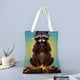 thumbnail image 2 of Mapache Bolso de tela con estampado de lienzo para mujer, bolsa de compras reutilizable y estética, con cremallera interior, regalo para mujer,40*45cm., 2 of 6