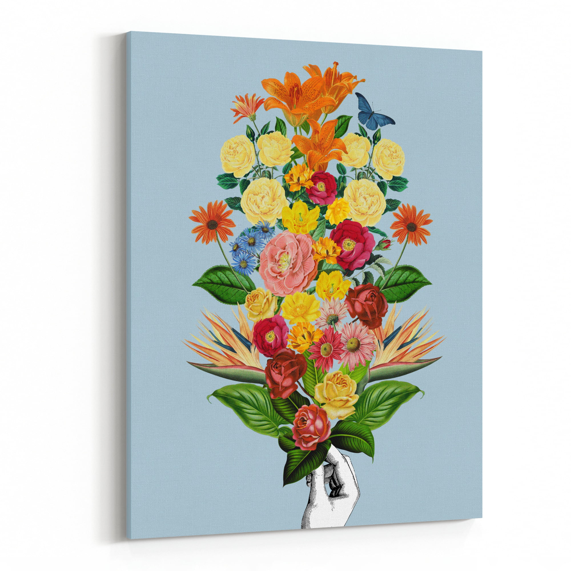 bright bouquet graphic floral illustration Floral Collage 1-8 x 11 inch giclee print Abstract
