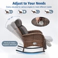 thumbnail image 6 of Gymojoy 2pcs Wicker Outdoor Lounge Chair Patio Zero Gravity Rocking Recliner Chair with Adjustable Backrest & Footrest for Pool Deck, 6 of 9
