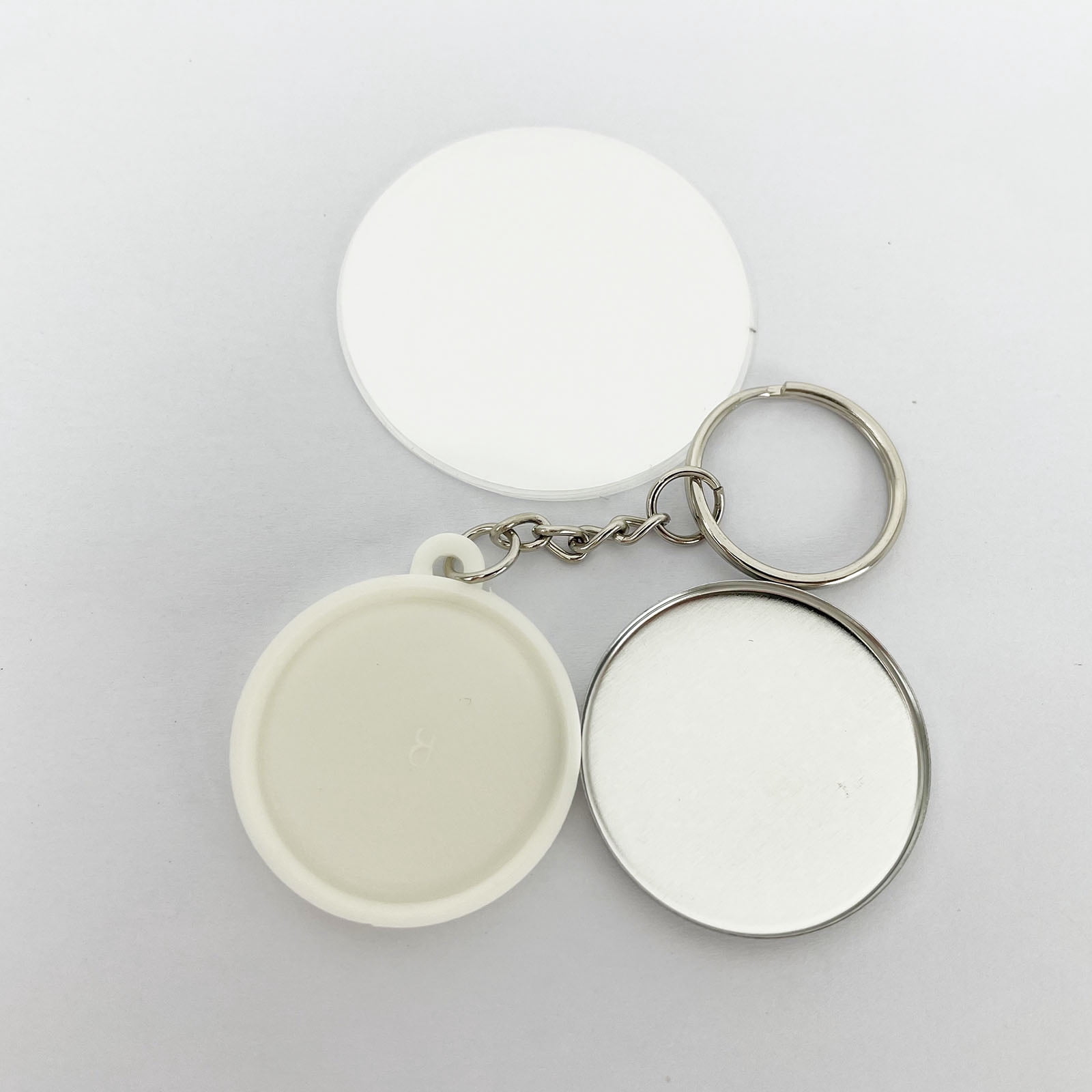 INTBUYING Φ37mm (1-1/2") Key Chain Button Parts for DIY 100 Sets/Pack