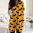 thumbnail image 2 of Halloween Bat Swarm Orange Nightgowns for Women Long Sleeves Sleepwear Soft House Dress Size Flower  M, 2 of 3